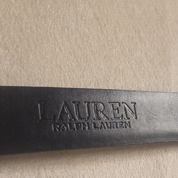 Lauren Ralph Lauren Full Grain Leather Black Belt with Silver Hook Buckle M - Picture 12 of 13